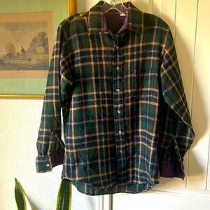 Vintage Men’s plaid button down shirt size S 14 14.5